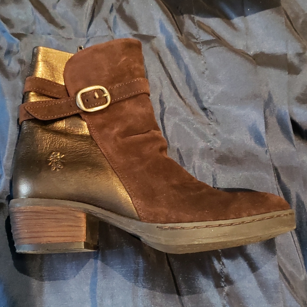 Fly Leather and Suede Ankle Boots Size 37